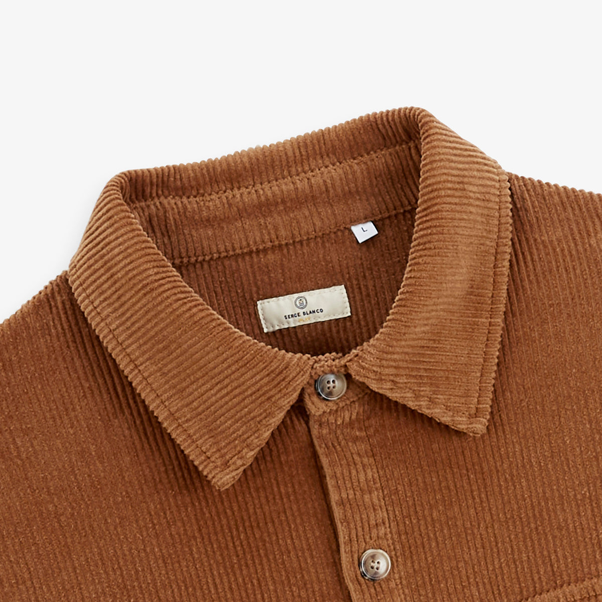 Chemise manches longues velours pigment dye marron noisette SBPLAY