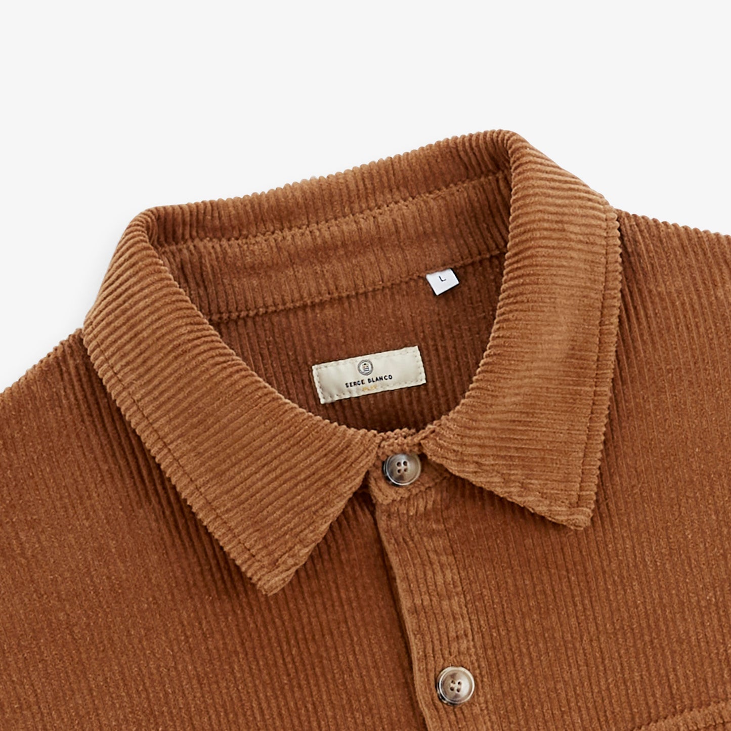 Chemise manches longues velours pigment dye marron noisette SBPLAY