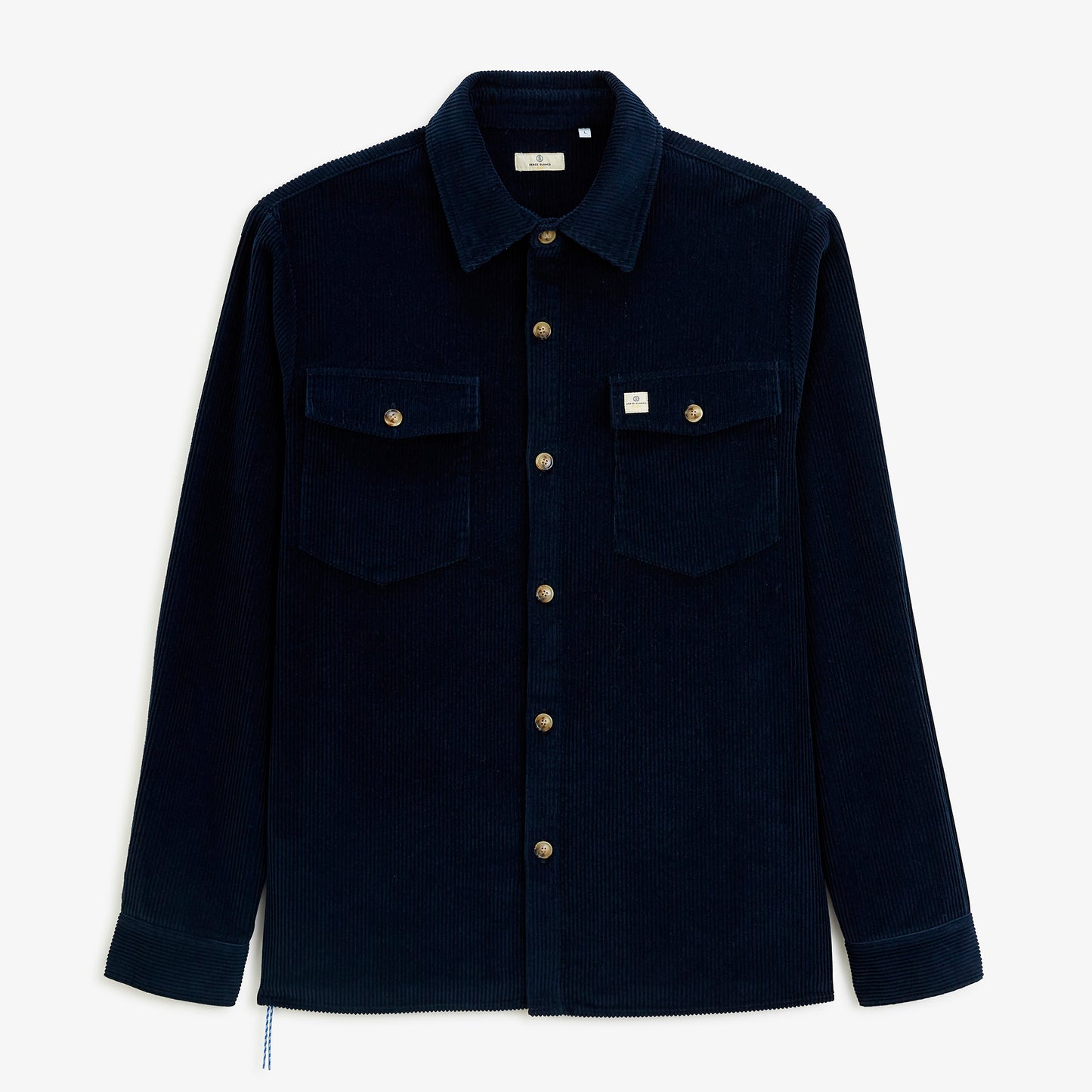 Chemise manches longues velours pigment dye bleu marine SBPLAY