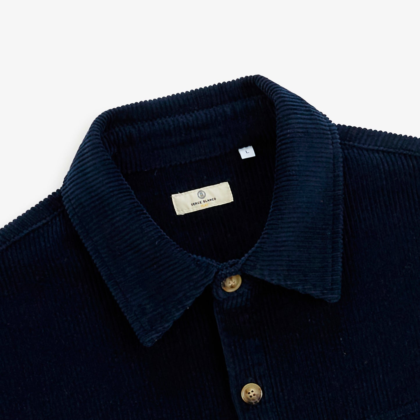 Chemise manches longues velours pigment dye bleu marine SBPLAY