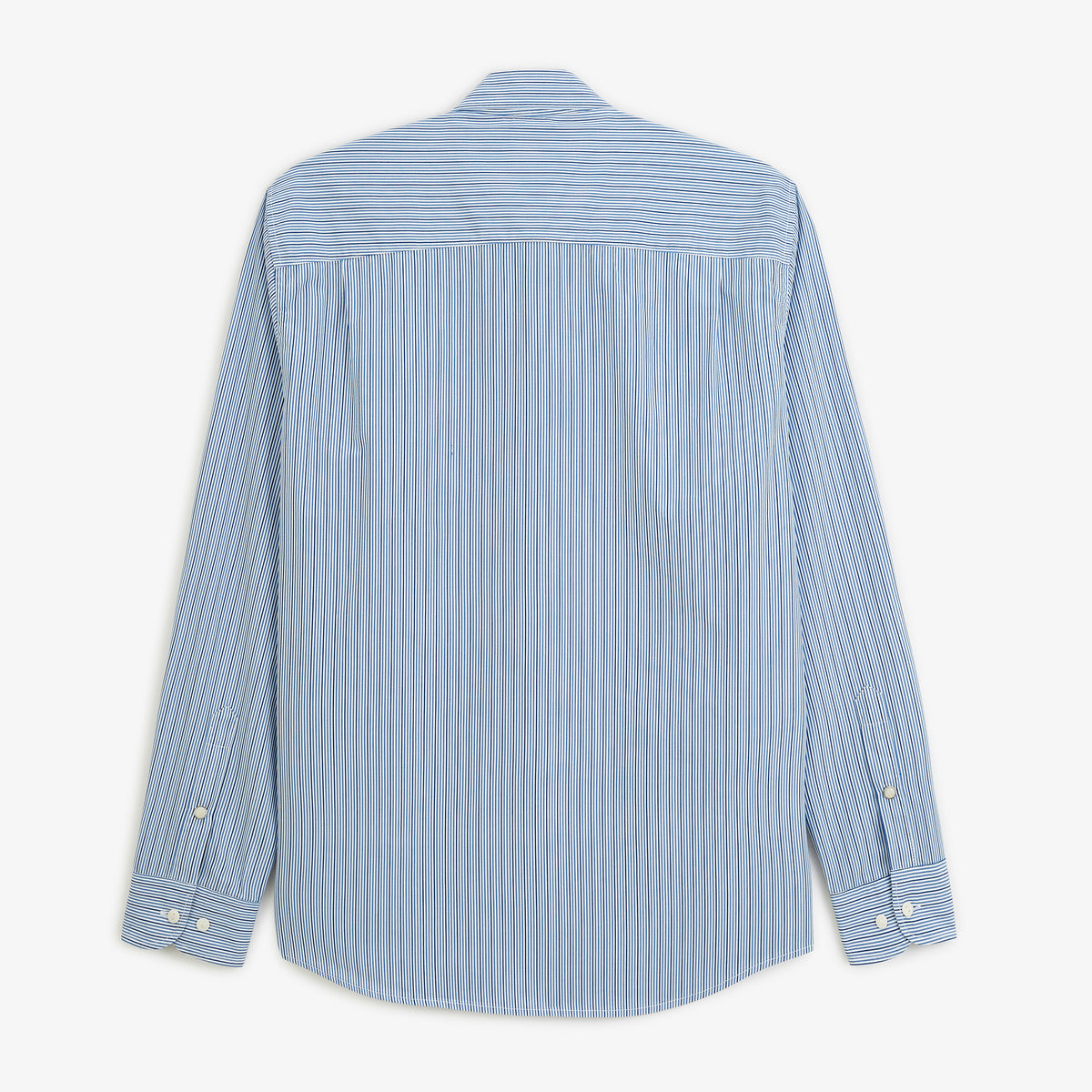 Chemise manches longues coton rayures bleue