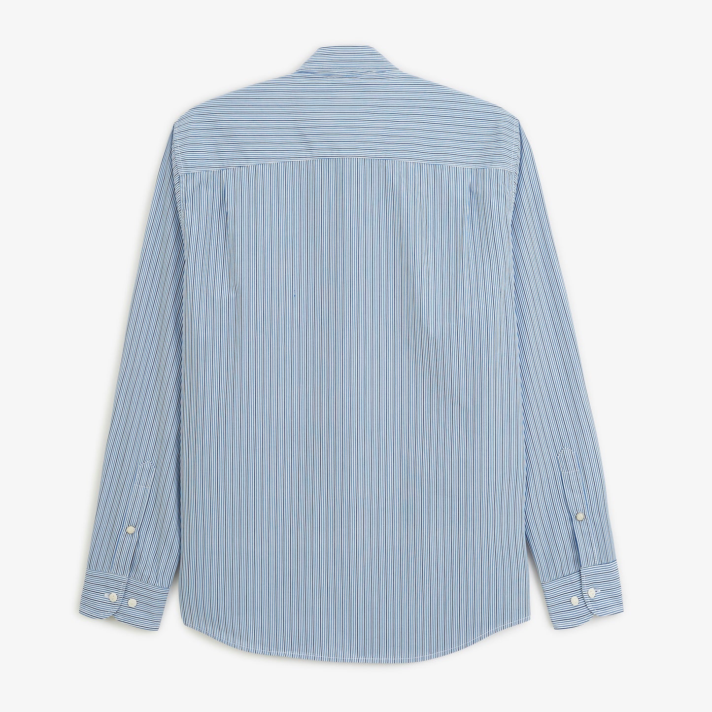 Chemise manches longues coton rayures bleue