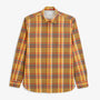 Chemise manches longues chevron carreaux jaune moutarde
