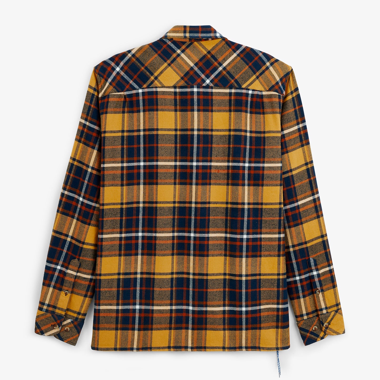 Surchemise chevron carreaux tartan jaune moutarde