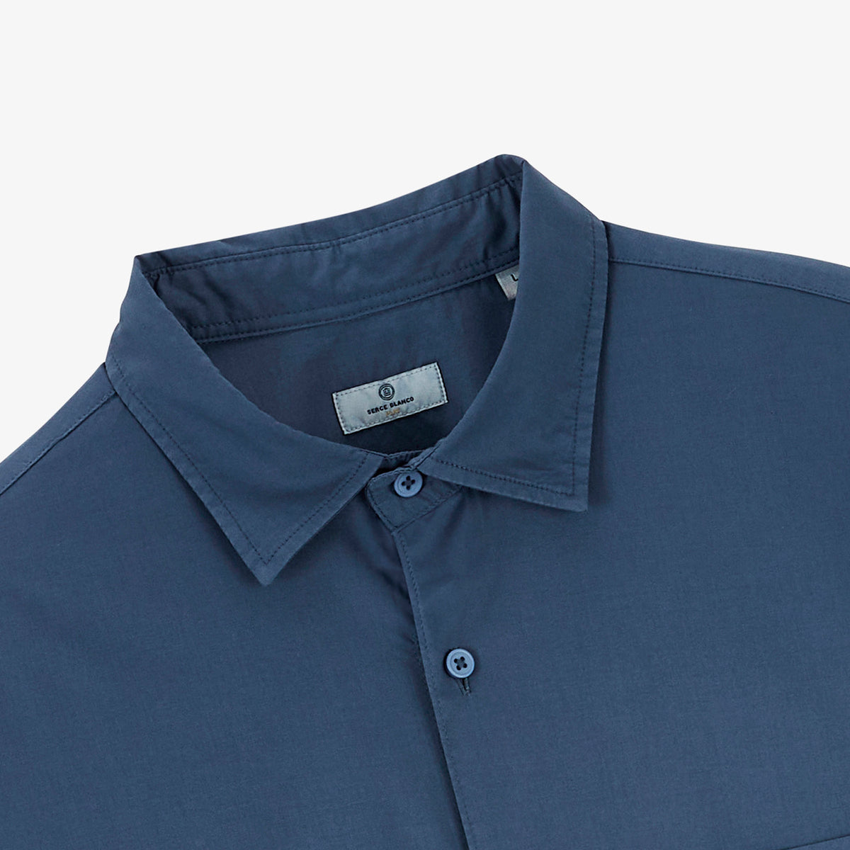 Chemise manches longues twill stretch bleu SBPLAY