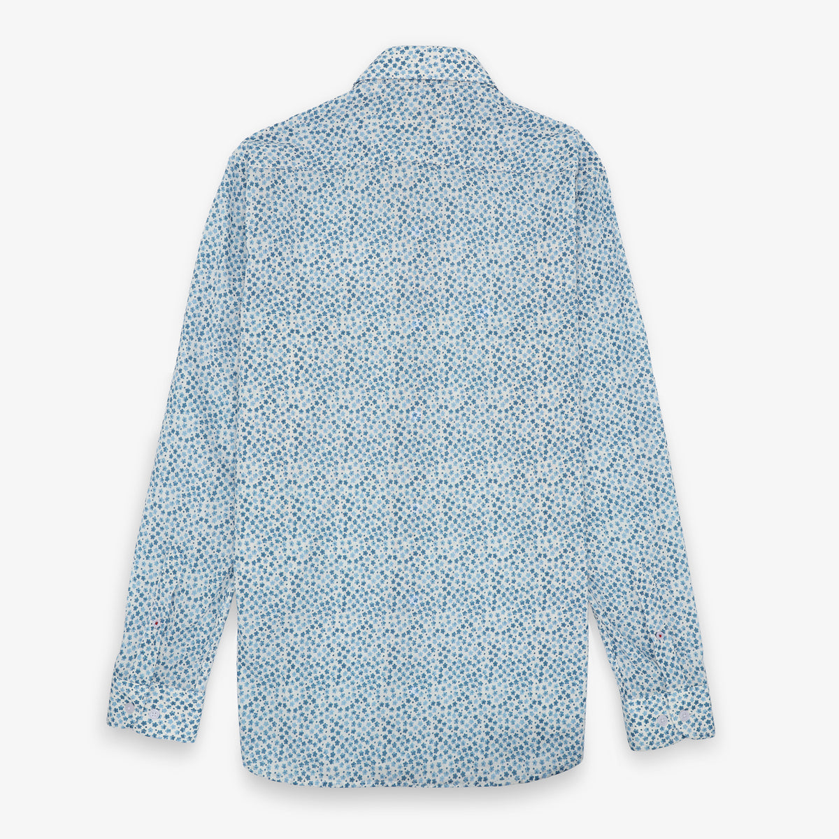 Blauw katoenen overhemd met lange mouwen en print
