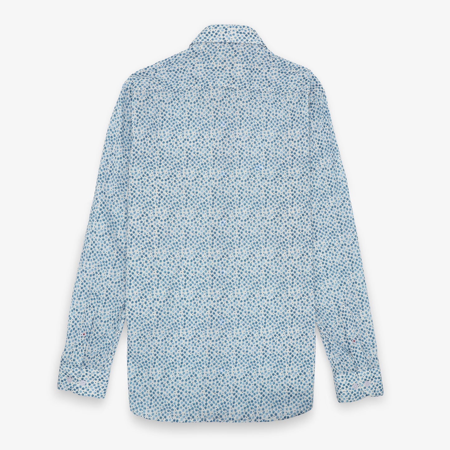 Blauw katoenen overhemd met lange mouwen en print