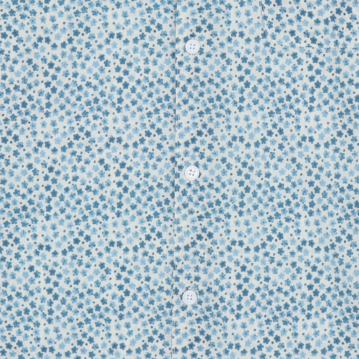 Blauw katoenen overhemd met lange mouwen en print