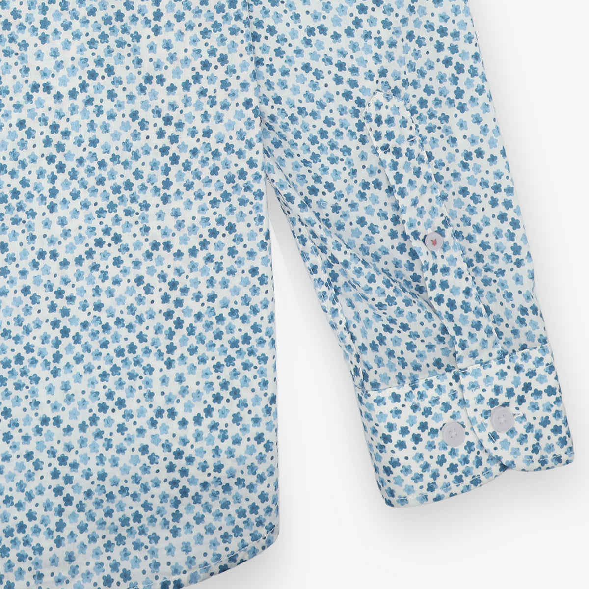 Blauw katoenen overhemd met lange mouwen en print