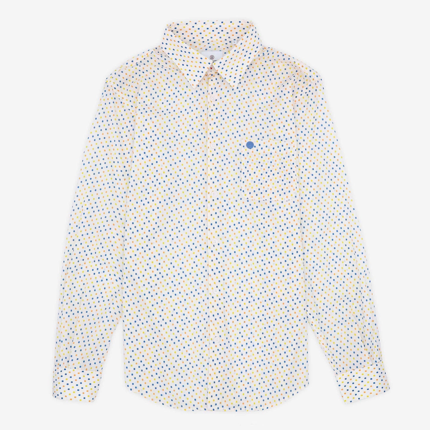 Camicia a maniche lunghe in cotone stampato multicolore