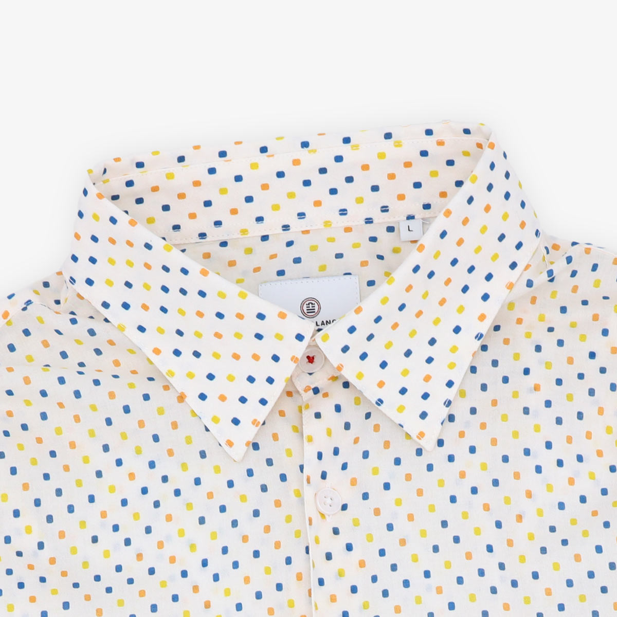 Camicia a maniche lunghe in cotone stampato multicolore