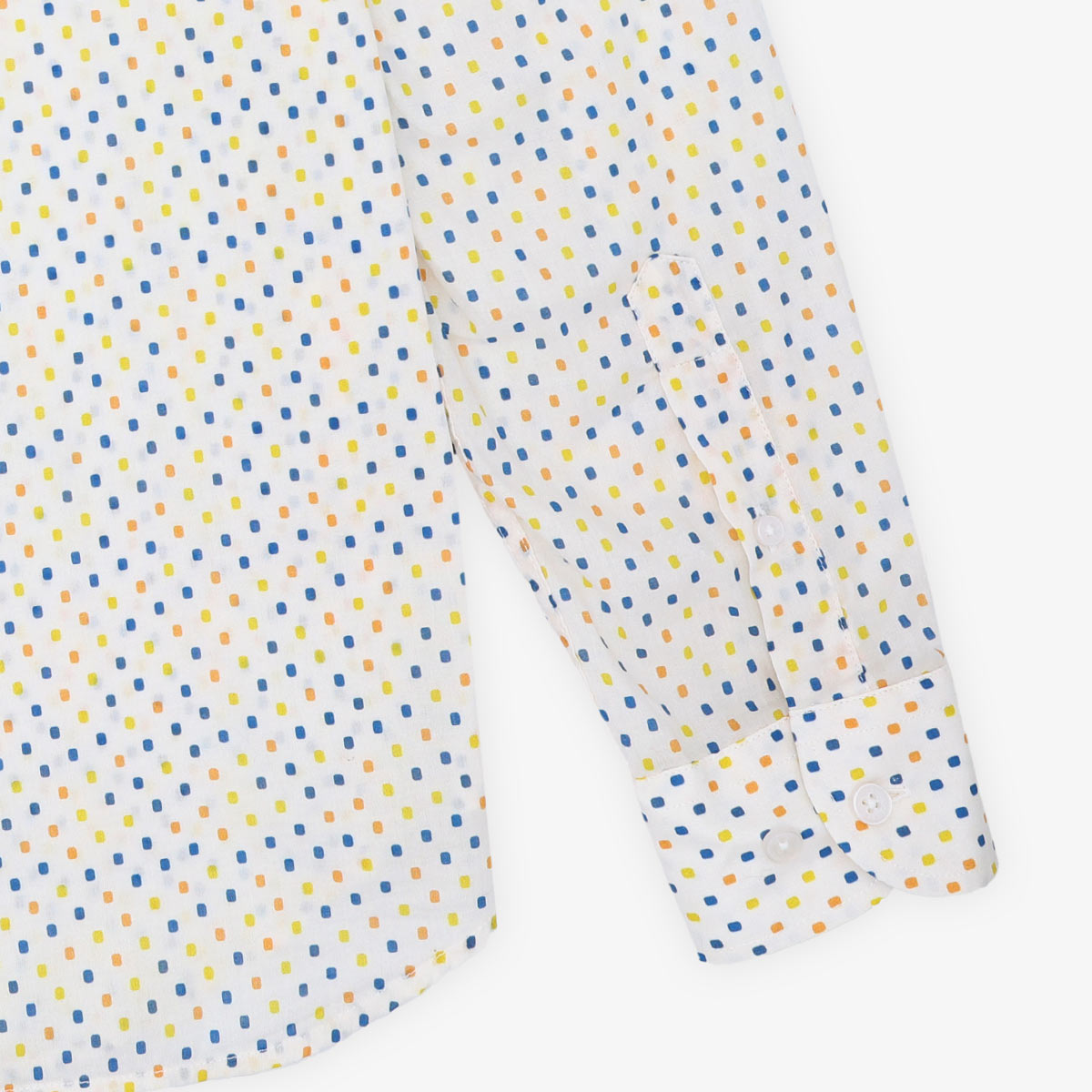 Camicia a maniche lunghe in cotone stampato multicolore