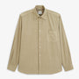 Chemise manches longues velours côtelé beige travertin