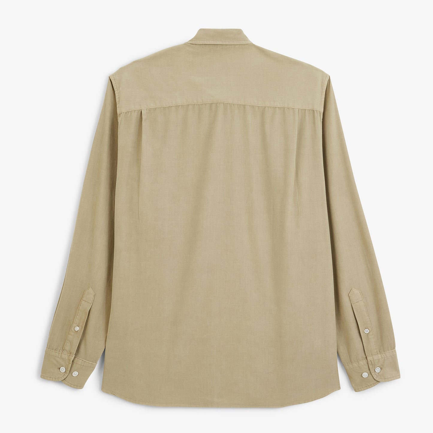 Chemise manches longues velours côtelé beige travertin