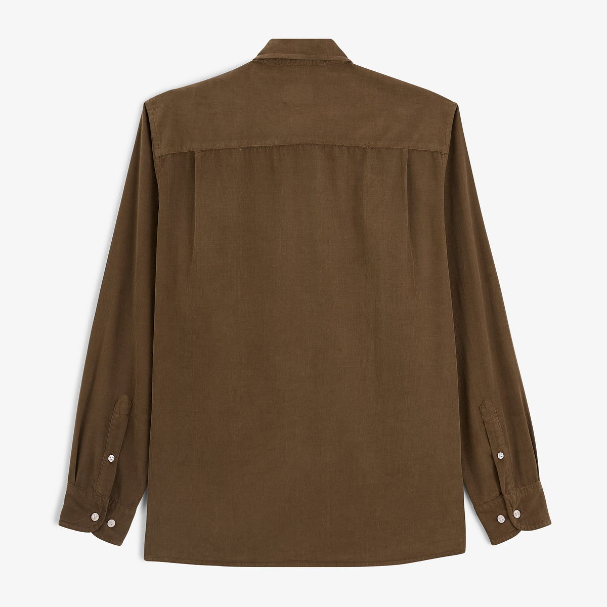 Chemise manches longues velours côtelé marron brownie