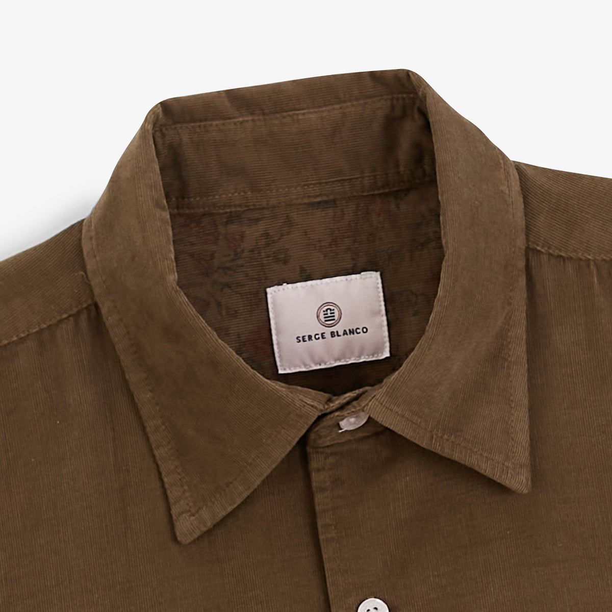 Chemise manches longues velours côtelé marron brownie