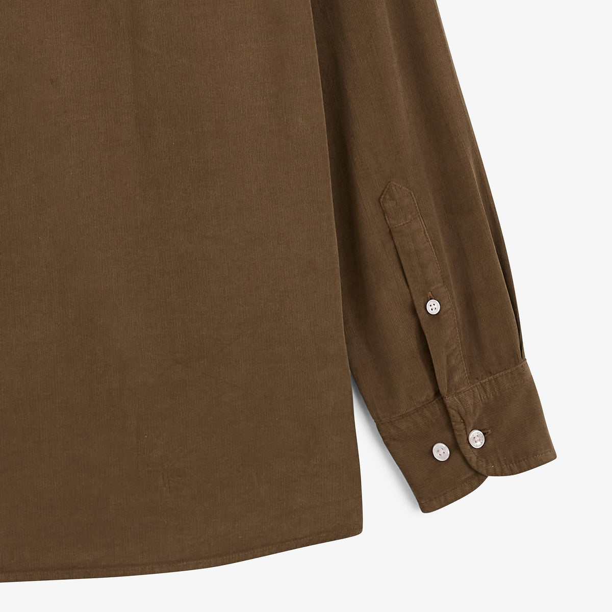 Chemise manches longues velours côtelé marron brownie