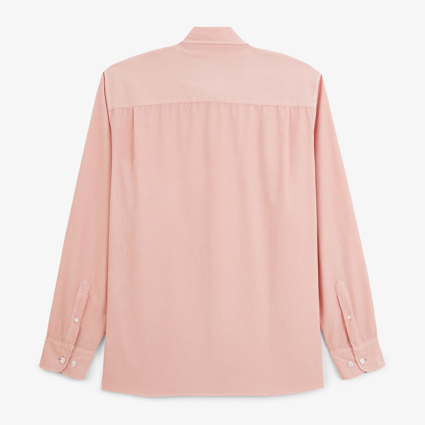 Chemise manches longues velours côtelé rose pivoine