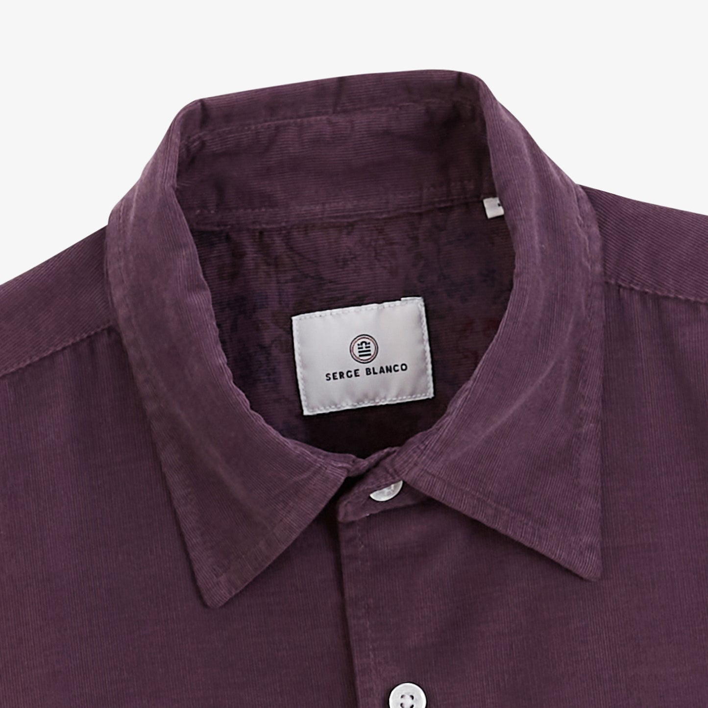 Chemise manches longues velours côtelé rouge vigne