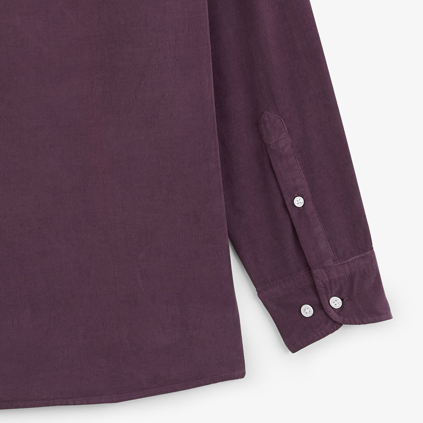 Chemise manches longues velours côtelé rouge vigne