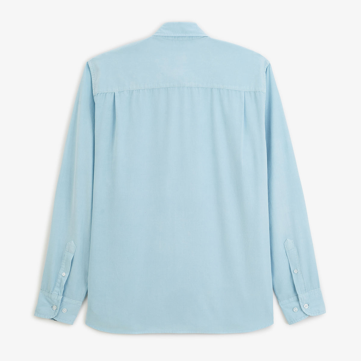 Chemise manches longues velours côtelé bleu brise