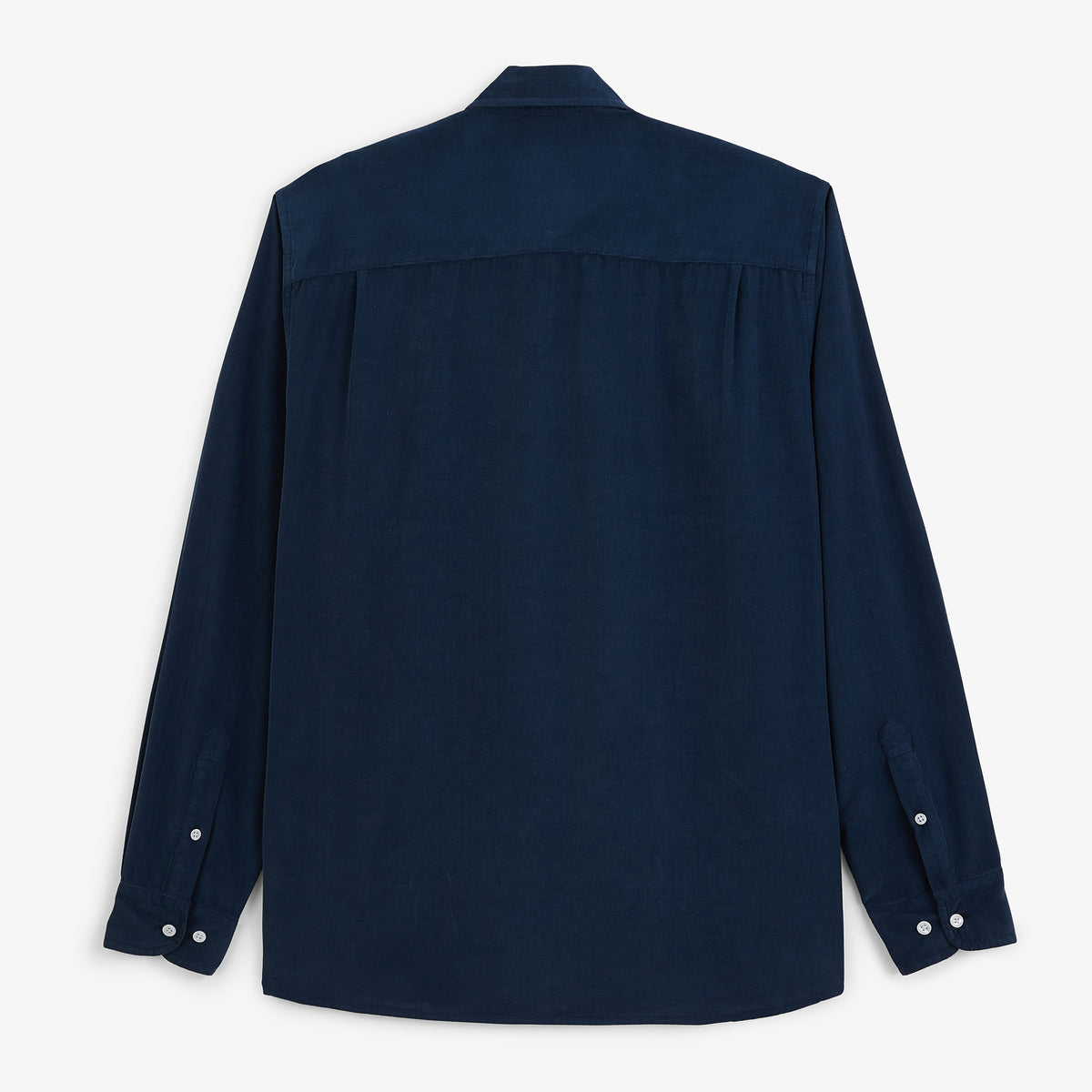 Chemise manches longues velours côtelé bleu marine