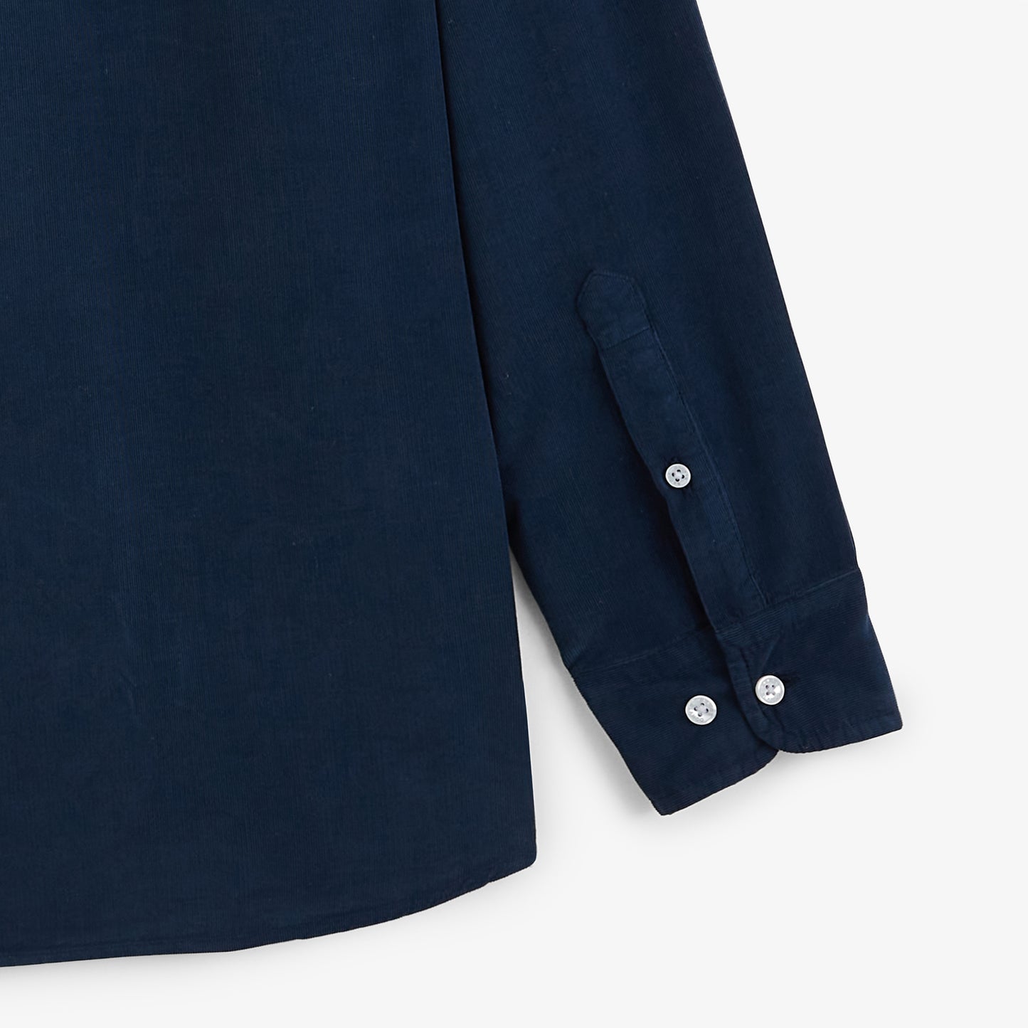 Chemise manches longues velours côtelé bleu marine