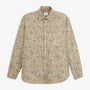 Chemise manches longues velours côtelé floral beige