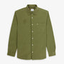 Chemise Charles en velours milleraies vert thym à broderie SP Section Paloise