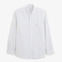 Chemise manches longues coton rayures tennis blanche