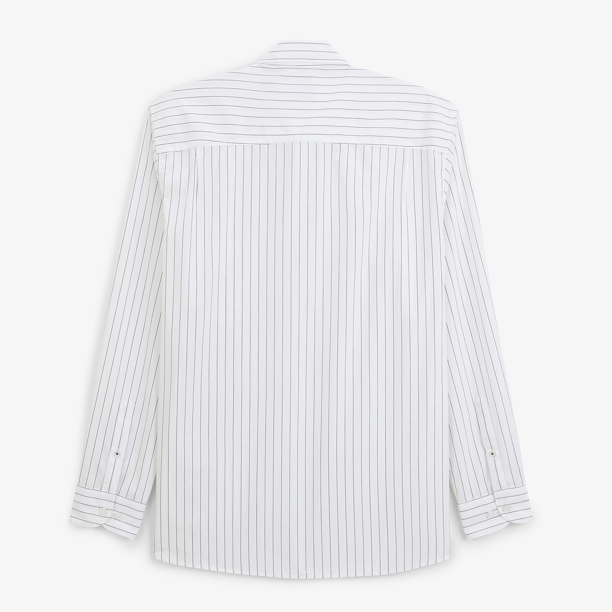 Chemise manches longues coton rayures tennis blanche