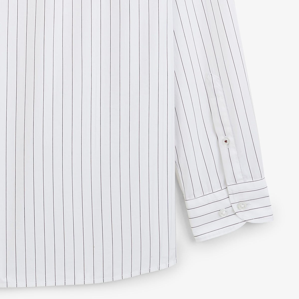 Chemise manches longues coton rayures tennis blanche