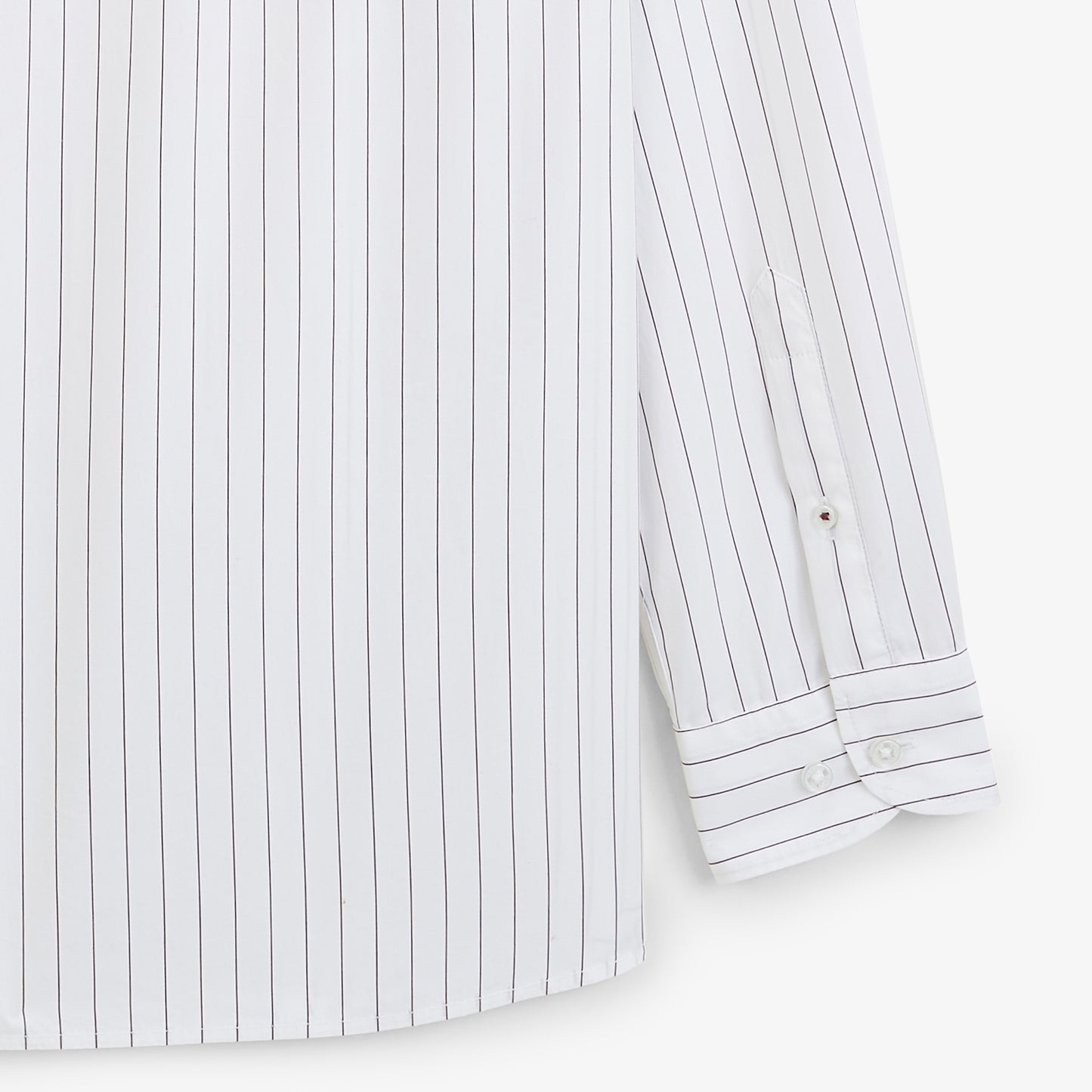Chemise manches longues coton rayures tennis blanche