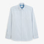 Chemise manches longues rayée en coton bleu