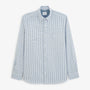 Chemise manches longues rayée en coton bleu