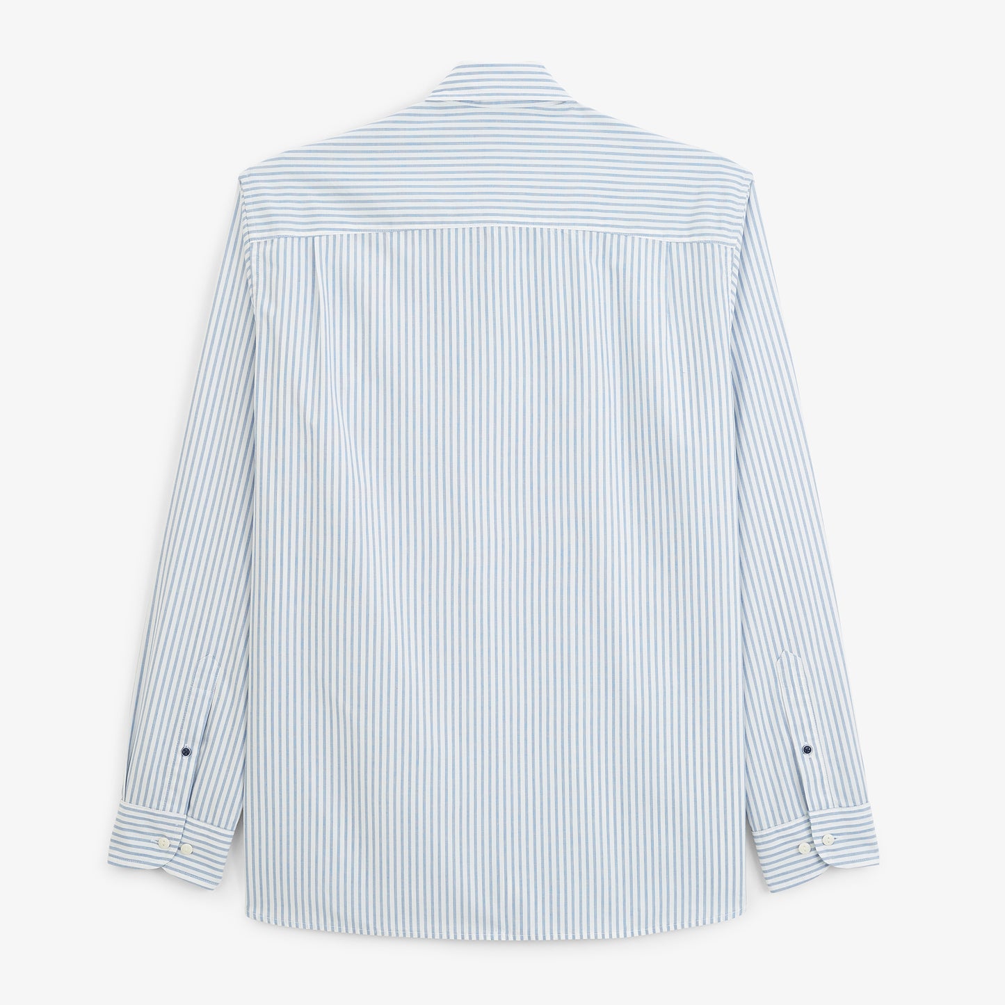 Chemise manches longues rayée en coton bleu