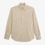 Chemise manches longues coton rayures marron brownie