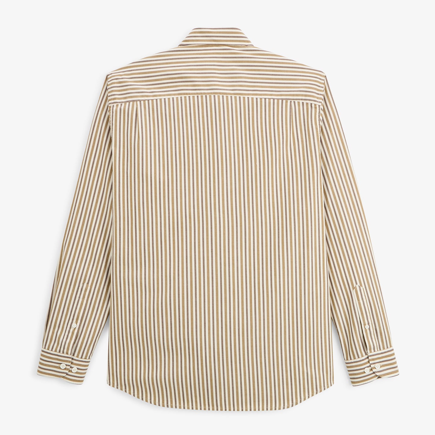 Chemise manches longues coton rayures marron brownie