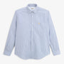 Chemise manches longues coton fines rayures bleu SBPLAY