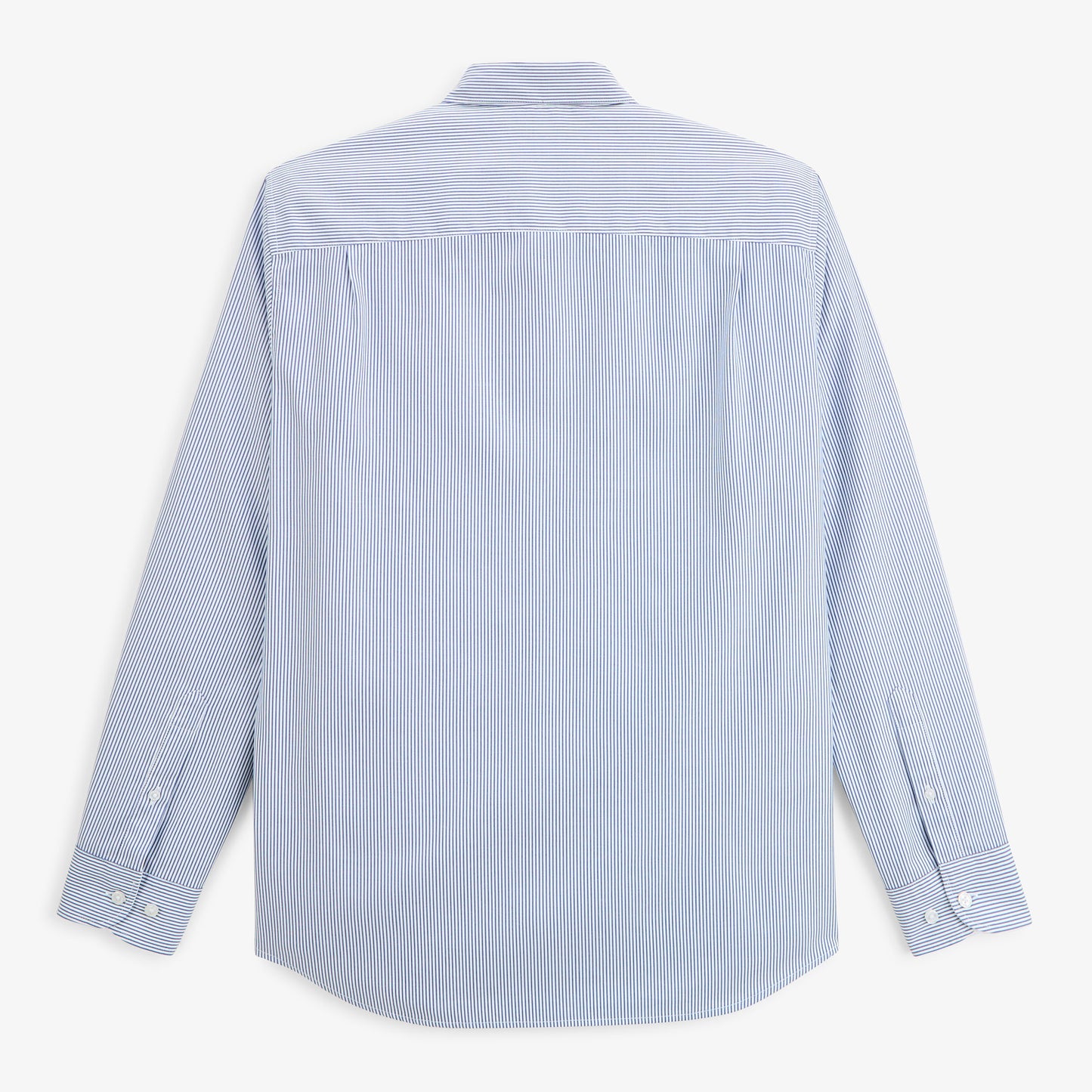Chemise manches longues coton fines rayures bleu SBPLAY