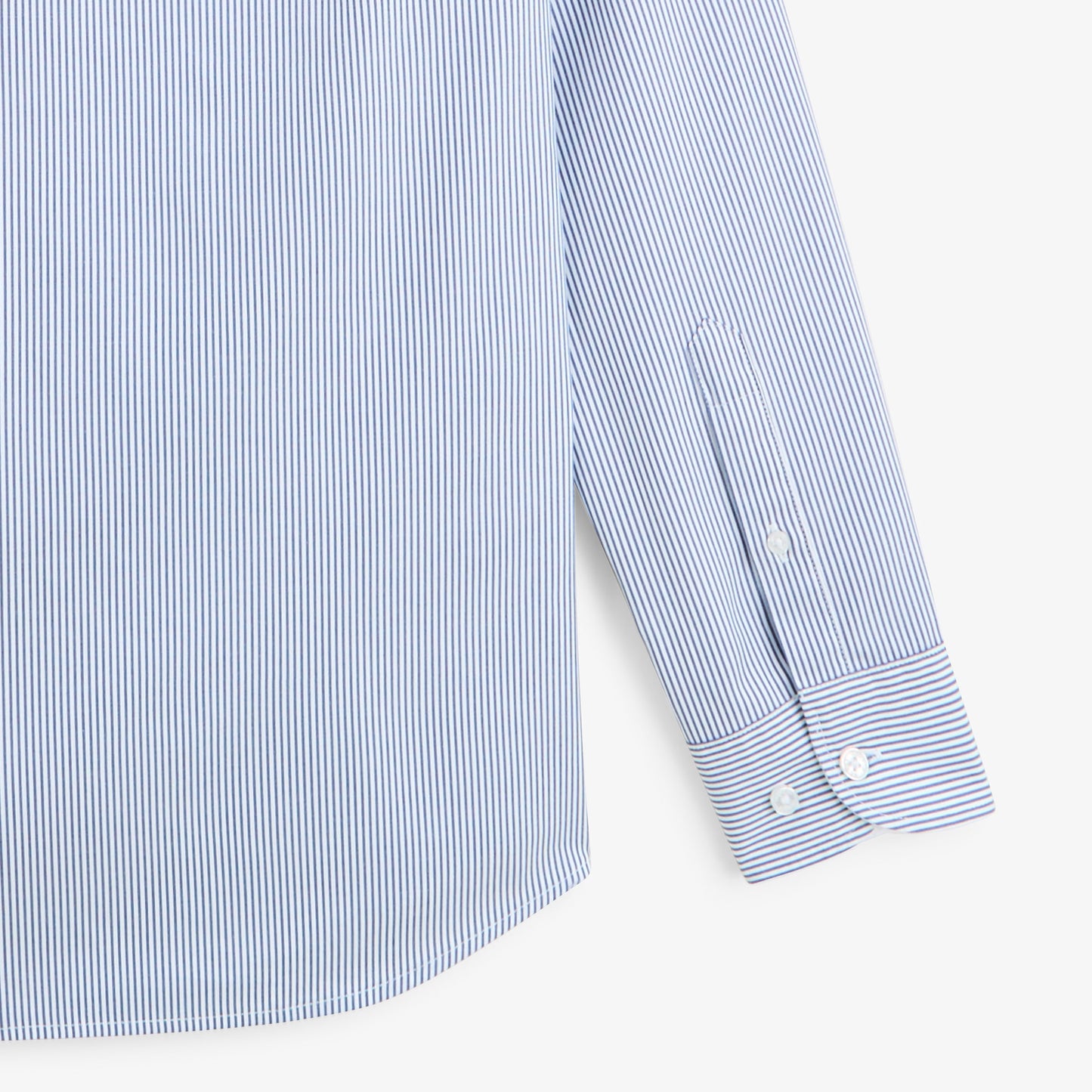 Chemise manches longues coton fines rayures bleu SBPLAY
