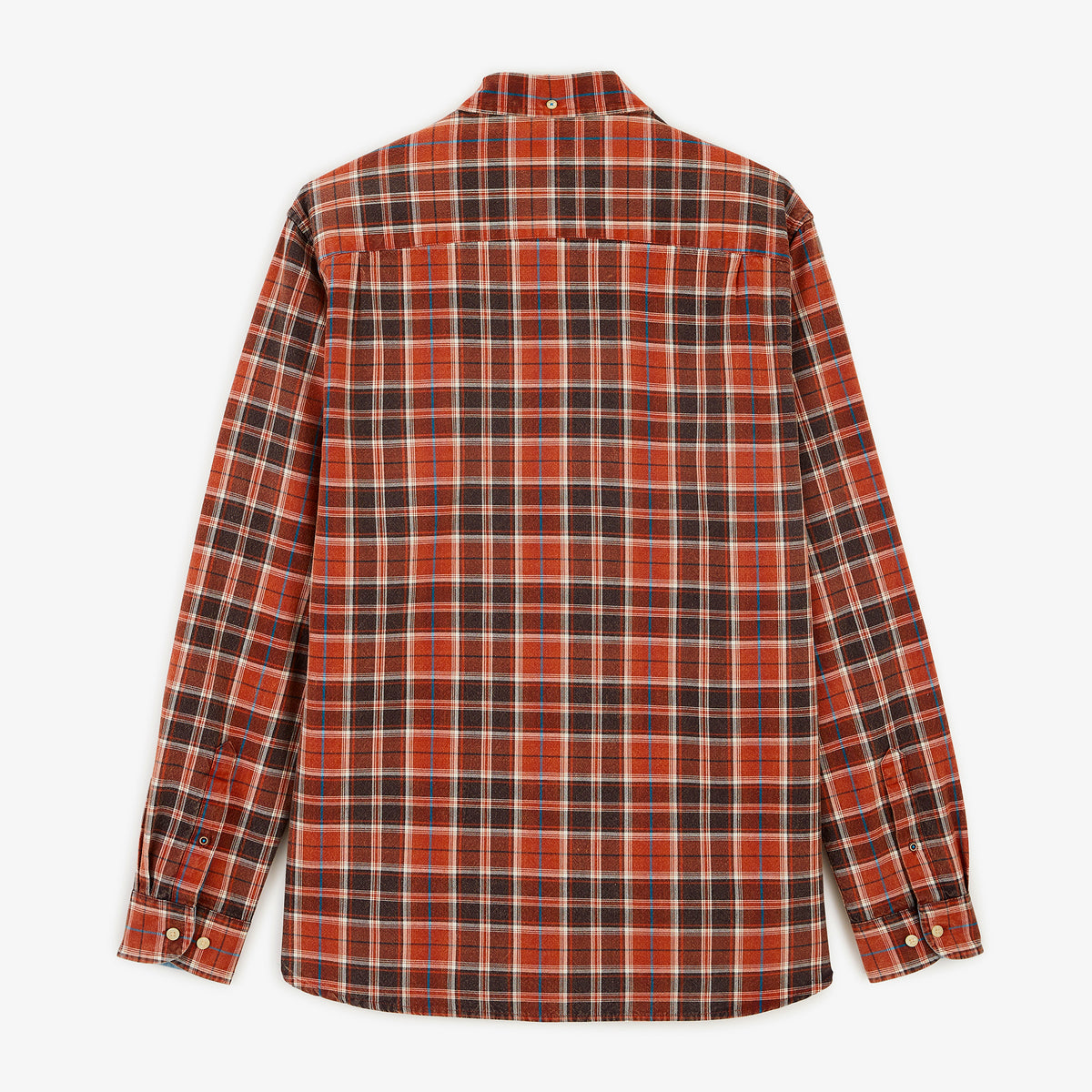 Chemise manches longues coton carreaux rouge medoc