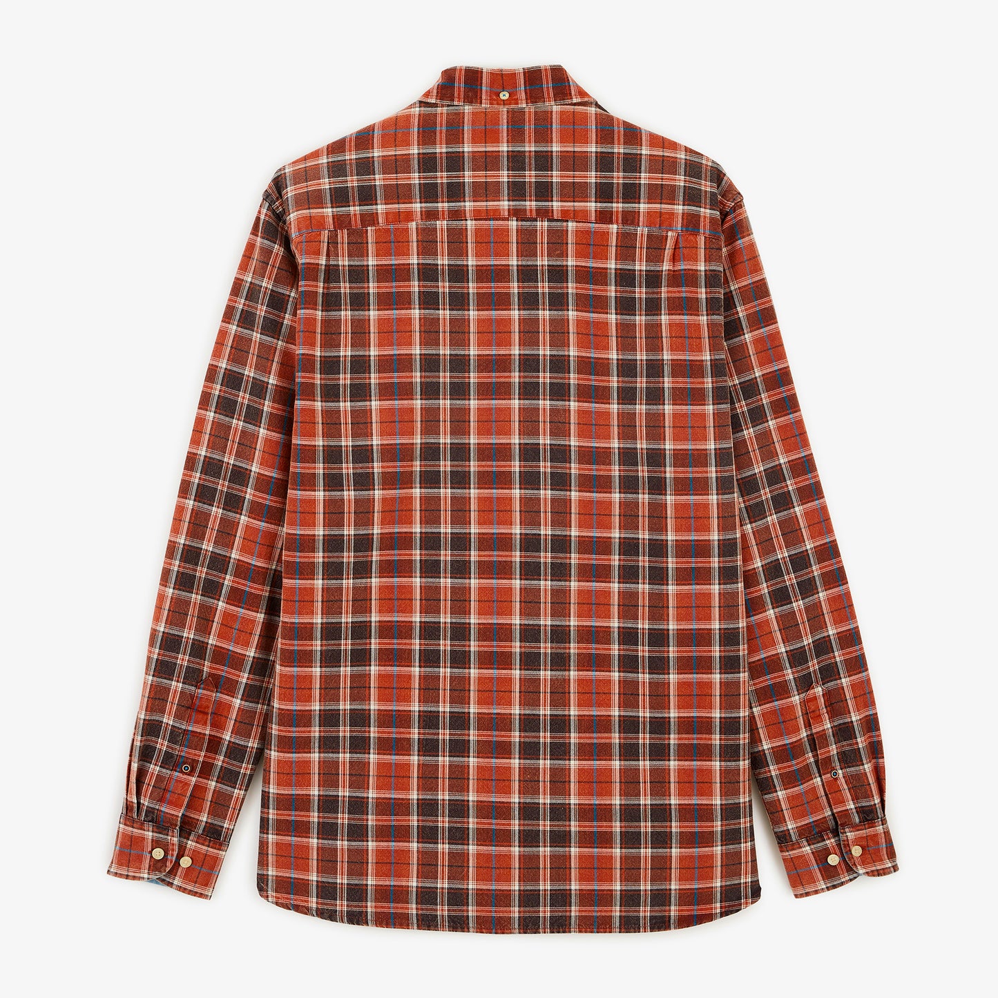 Chemise manches longues coton carreaux rouge medoc