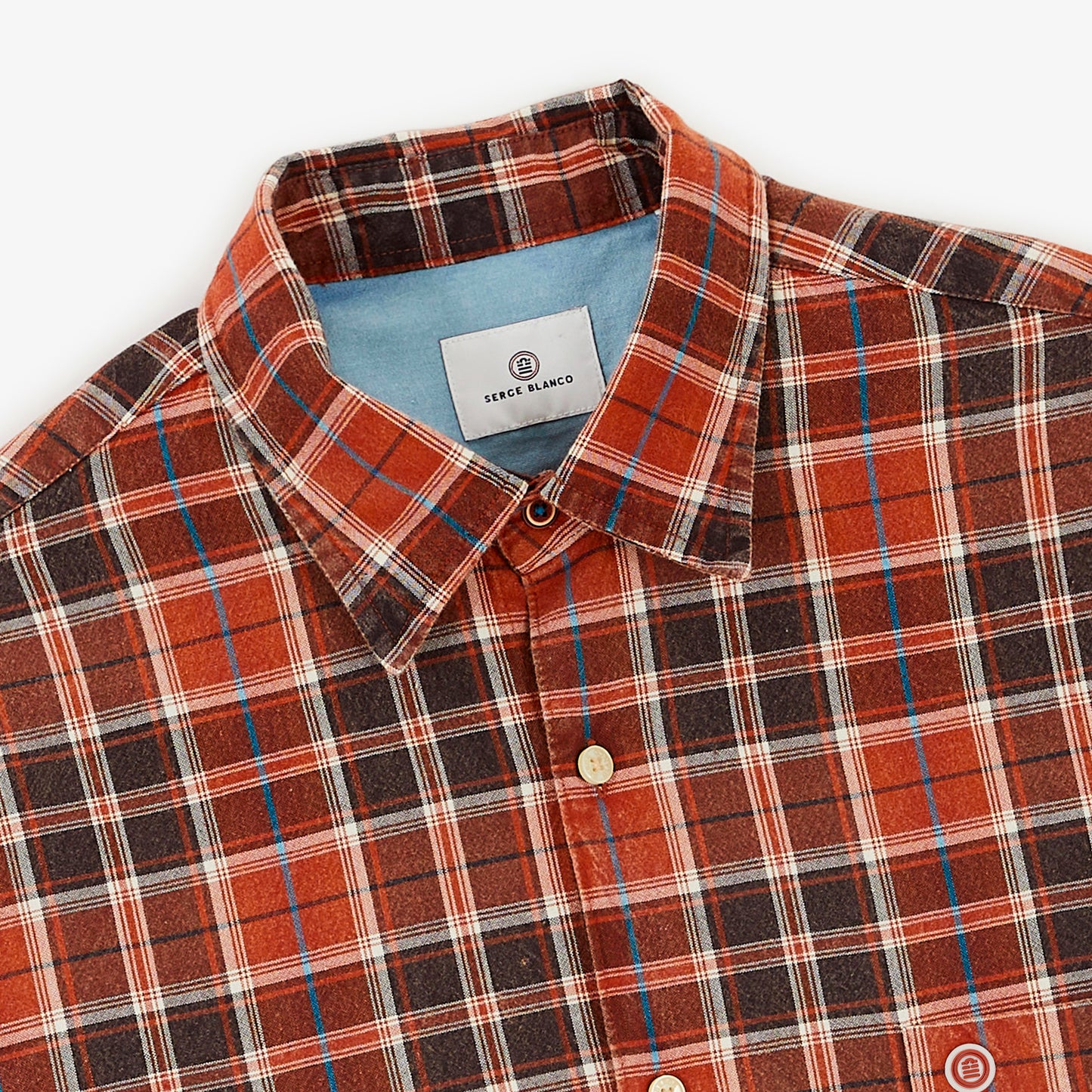 Chemise manches longues coton carreaux rouge medoc