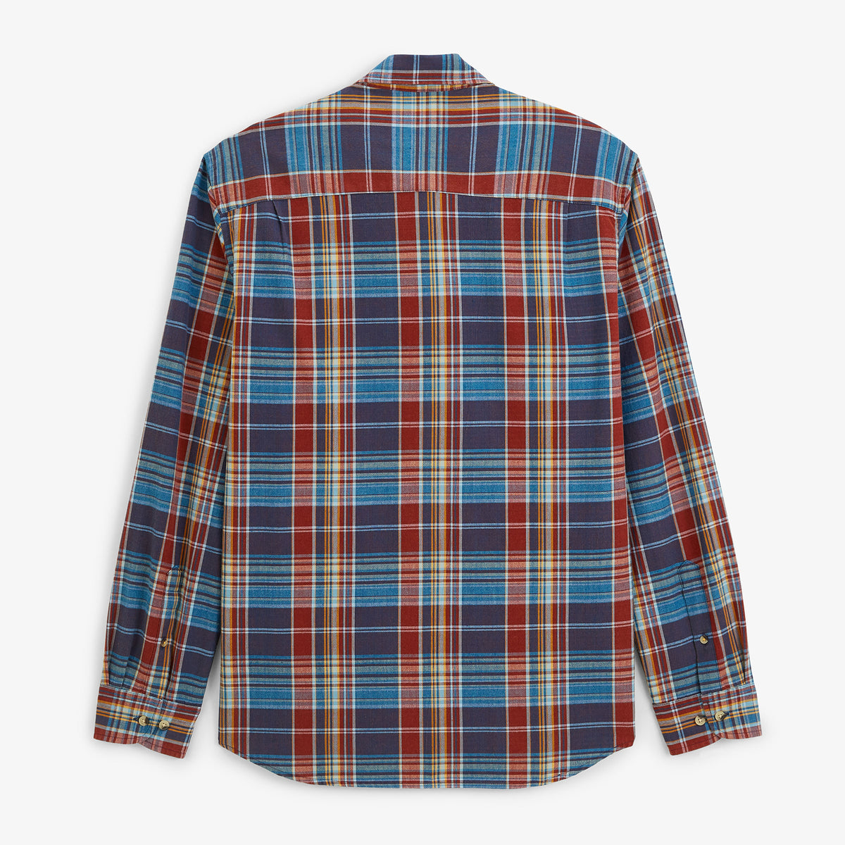 Chemise manches longues coton carreaux BLANCO BIARRITZ bleu lupin
