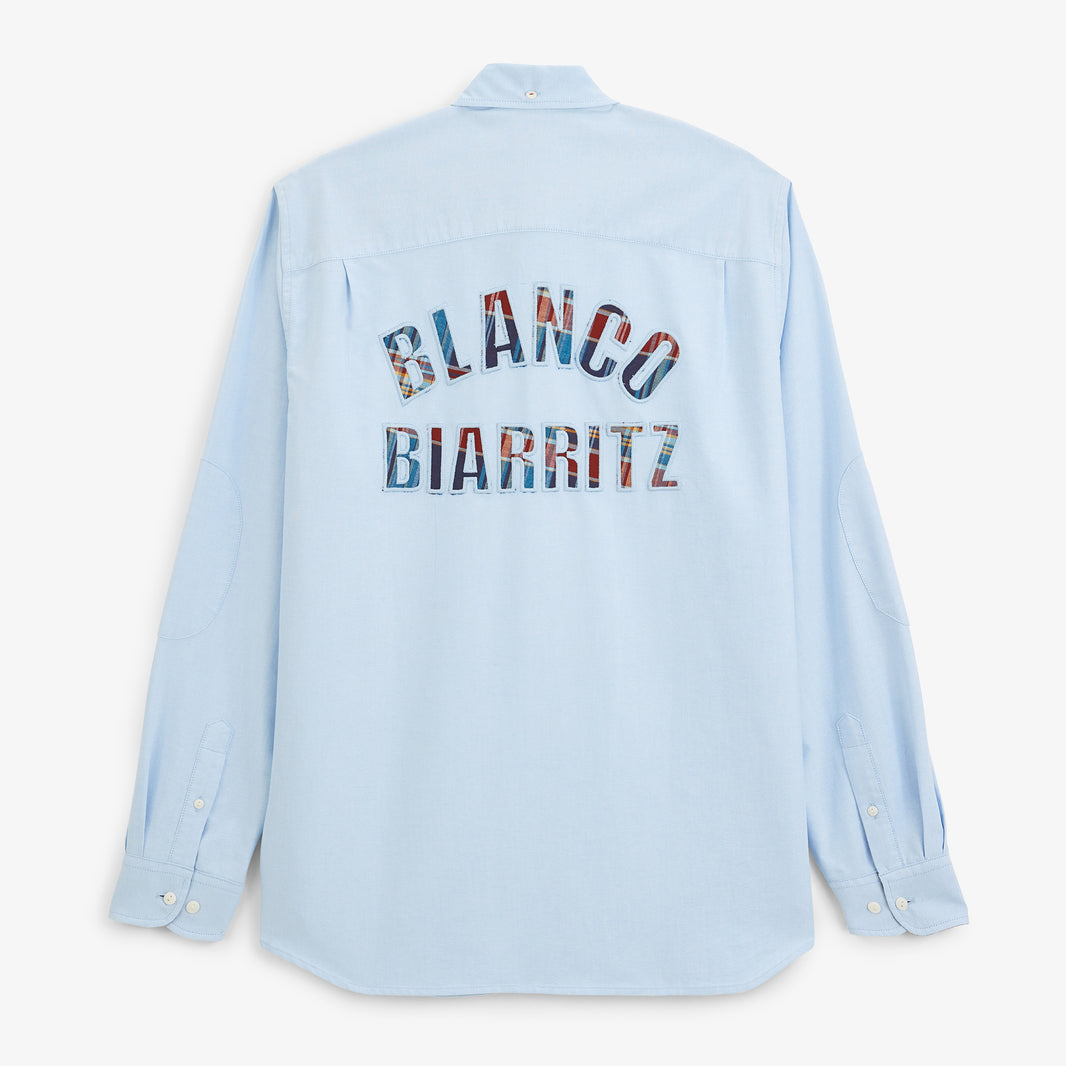 Chemise manches longues Oxford BLANCO BIARRITZ bleu ciel