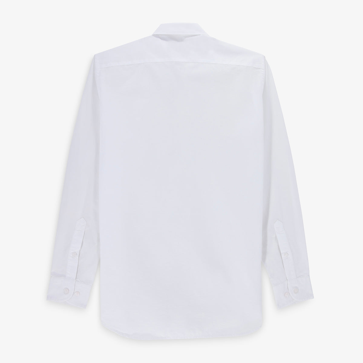 Chemise manches longues en coton blanc à col boutonné