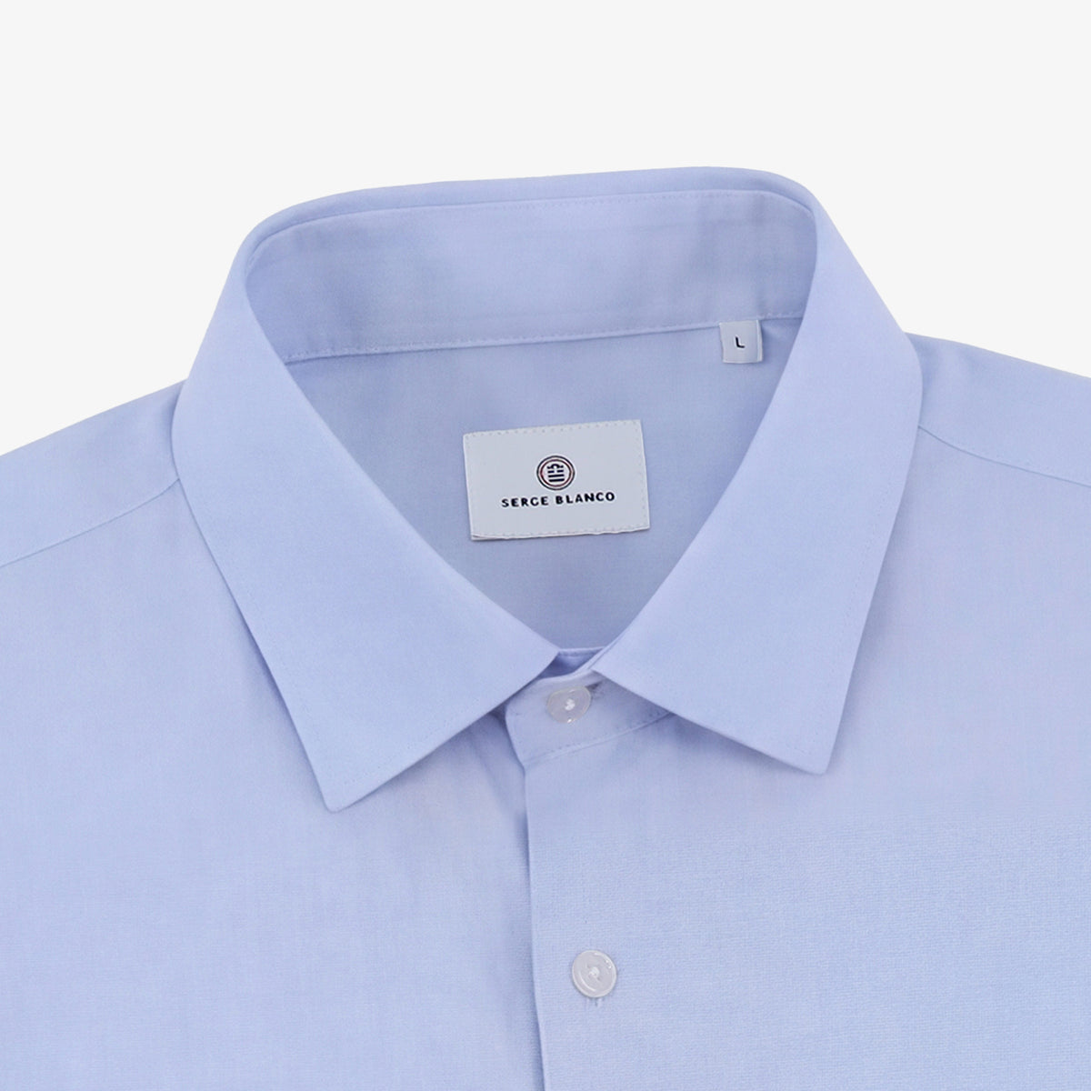 Langärmliges Hemd aus Baumwolle mit Sidogras-Faden in Himmelblau