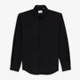 Chemise manches longues en coton noir à poche poitrine