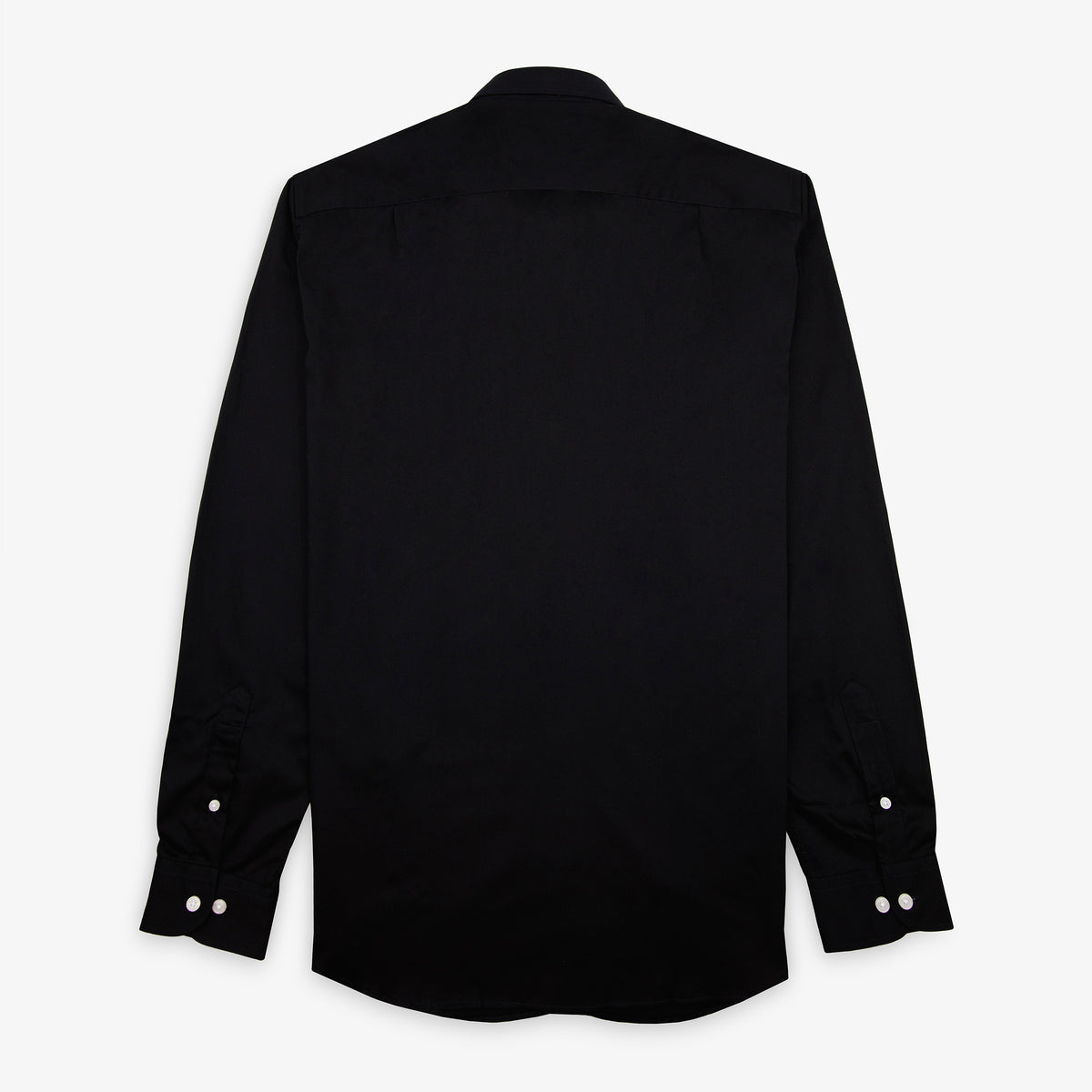 Chemise manches longues en coton bleu marine à poche poitrine